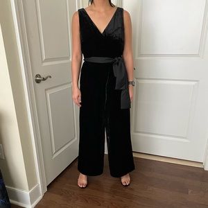 NWT. J. Crew black velvet jumpsuit